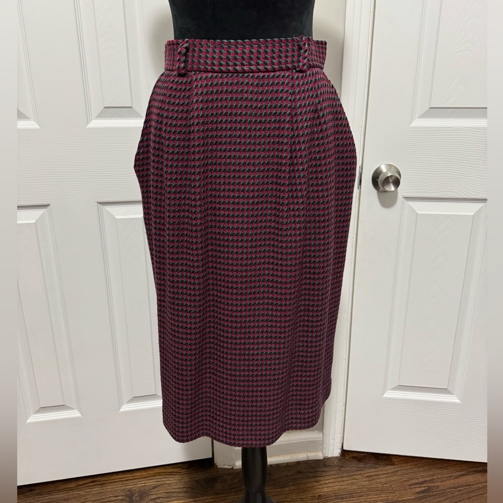 80s/90s Evan Picone colorful houndstooth high waisted pencil skirt